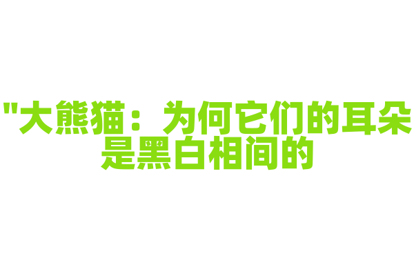 "大熊猫：为何它们的耳朵是黑白相间的？"